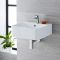 Milano Farington - White Modern Rectangular Wall Hung Basin (1 Tap-Hole) - Choice of Size and Overflow Ring Finish