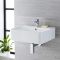 Milano Farington - White Modern Rectangular Wall Hung Basin (1 Tap-Hole) - Choice of Size and Overflow Ring Finish