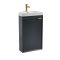 Milano Edge - 450mm Wall Hung Modern Cloakroom Corner Vanity Unit with Basin - Choice of Finish and Handles
