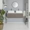 Milano Oxley - Grey and White 1200mm Wall Hung Vanity Unit with Countertop Basins