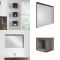Milano Bexley - Dark Oak Modern 800mm Vanity Unit, WC Unit, Rivington Pan, Three Storage Units and Mirror