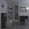 Milano Bexley - Dark Oak Modern 800mm Vanity Unit, WC Unit, Rivington Pan, Three Storage Units and Mirror
