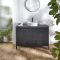 Milano Beswick - Black Metal 1200mm Vanity Unit - Choice of Basin and Countertop Finish