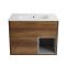 Milano Bexley - 810mm Wall Hung Open Shelf Vanity Unit with Basin - Choice of Finish, Basin and LED Light