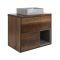 Milano Bexley - 800mm Wall Hung Open Shelf Vanity Unit with Elements Countertop Basin - Choice of Basin, Finish and LED Light