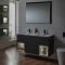 Milano Bexley - 1210mm Wall Hung Open Shelf Vanity Unit with Double Basin - Choice of Finish, Basin and LED Light