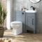 Milano Aston - Light Grey 400mm Traditional Vanity Unit with Basin and WC Unit with Richmond Back to Wall Toilet - Choice of Handles