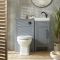 Milano Aston - Light Grey 400mm Traditional Vanity Unit with Basin and WC Unit with Richmond Back to Wall Toilet - Choice of Handles