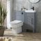 Milano Aston - Light Grey 400mm Traditional Vanity Unit with Basin and WC Unit with Elswick Back to Wall Toilet - Choice of Handles
