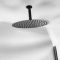 Milano Nero - Modern Round Ceiling Mounted Shower Arm - Black
