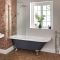 Milano Hest - Stone Grey Traditional Freestanding Corner Shower Bath with Chrome Feet and Screen - 1685mm x 750mm - Left/Right Hand Options