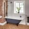 Milano Hest - Stone Grey Traditional Freestanding Corner Shower Bath with Screen - 1685mm x 750mm - Choice of Feet and Left/Right Hand Options