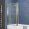 Milano Monet - Antique Brass Hinged L Shaped Shower Bath Screen