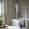 Milano Barq - Black Grid Hinged L Shaped Shower Bath Screen