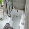 Milano Barq - Black Grid Hinged L Shaped Shower Bath Screen