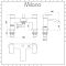 Milano Razor - Modern Basin with Bath Mixer Tap and Hand Shower Set - Chrome