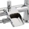 Milano Razor - Modern Deck Mounted Waterfall Bath Shower Mixer Tap with Hand Shower - Chrome