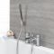 Milano Razor - Modern Deck Mounted Waterfall Bath Shower Mixer Tap with Hand Shower - Chrome