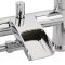 Milano Razor - Modern Deck Mounted Waterfall Bath Shower Mixer Tap with Hand Shower - Chrome