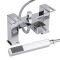 Milano Parade - Modern Deck Mounted Waterfall Bath Shower Mixer Tap with Hand Shower - Chrome