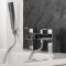 Milano Parade - Modern Deck Mounted Waterfall Bath Shower Mixer Tap with Hand Shower - Chrome