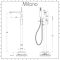 Milano Hunston - Modern Freestanding Bath Shower Mixer Tap with Hand Shower - Brushed Nickel
