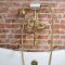 Milano Zandra - Industrial Style Wall Mounted Bath Shower Mixer Tap - Brushed Brass