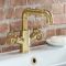 Milano Zandra - Industrial Style Mono Basin Mixer Tap - Brushed Brass