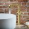 Milano Zandra - Industrial Style High Rise Mono Basin Mixer Tap - Brushed Brass