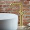 Milano Zandra - Industrial Style High Rise Mono Basin Mixer Tap - Brushed Brass