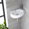 Milano Irwell - White Modern Round Wall Hung Corner Basin with Mono Mixer Tap - 430mm x 280mm