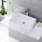 Milano Westby - White Modern Rectangular Countertop Basin with High Rise Mixer Tap - 490mm x 390mm
