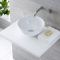 Milano Irwell - White Modern Round Countertop Basin with Wall Mounted Mixer Tap - 320mm x 320mm