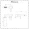 Milano Longton - White Modern Rectangular Countertop Basin with Wall Mounted Mixer Tap - 500mm x 390mm