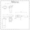 Milano Rivington - White Modern Rectangular Countertop Basin with Wall Mounted Mixer Tap - 610mm x 350mm