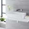 Milano Westby - White Modern Rectangular Countertop Basin with Wall Mounted Mixer Tap - 610mm x 400mm