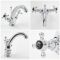 Milano Elizabeth - Traditional Crosshead Mono Basin Mixer Tap - Chrome and Black