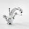 Milano Elizabeth - Traditional Lever Mono Basin Mixer Tap - Chrome and White