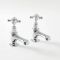 Milano Elizabeth - Traditional Crosshead Basin Pillar Taps - Chrome and White