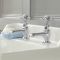 Milano Elizabeth - Traditional Crosshead Basin Pillar Taps - Chrome and White