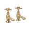 Milano Elizabeth - Traditional Crosshead Basin Pillar Taps - Brushed Brass