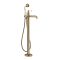 Milano Elizabeth - Traditional Freestanding Mono Bath Shower Mixer Tap with Hand Shower - Brushed Brass