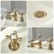 Milano Elizabeth - 3 Tap-Hole Crosshead Basin Mixer Tap - Brushed Gold