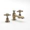 Milano Elizabeth - 3 Tap-Hole Crosshead Basin Mixer Tap - Brushed Gold