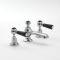 Milano Elizabeth - Traditional 3 Tap-Hole Lever Basin Mixer Tap - Chrome and Black