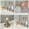 Milano Elizabeth - Traditional Crosshead 4 Tap-Hole Bath Shower Mixer Tap - Brushed Gold