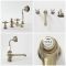Milano Elizabeth - Traditional Crosshead 4 Tap-Hole Bath Shower Mixer Tap - Brushed Gold