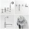 Milano Elizabeth - Traditional 4 Tap-Hole Crosshead Bath Shower Mixer Tap - Chrome and White