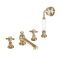 Milano Elizabeth - Traditional 4 Tap-Hole Crosshead Bath Shower Mixer Tap - Brushed Brass