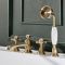 Milano Elizabeth - Traditional 4 Tap-Hole Crosshead Bath Shower Mixer Tap - Brushed Brass